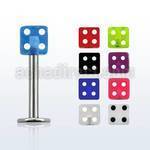 lbuvdi3 surgical steel labret with a 3mm acrylic uv dice