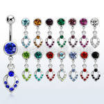 mcd245s steel belly banana w dangling small drop with crystals