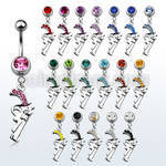 mcd358 316l steel belly banana with jewel ball crystal pistol