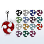 mcd371 steel belly banana w ferido glued crystal triskelion