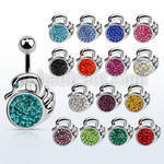 mcd374 steel belly banana w ferido glued crystal studded swan