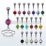 mcd376 316l steel belly banana w bezel ball dangling knuckle