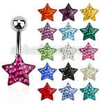 mcd427 316l steel belly banana with ferido glued crystal star
