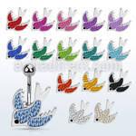 mcd453 steel belly banana w dove design w ferido glued crystals