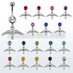 mcd463 316l steel belly banana w dangling plain bird