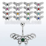 mcd493 steel belly banana w a heart shape wire butterfly design