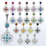 mcd500 316l steel belly banana w dangling crystal wire flower