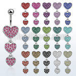mcd528 belly banana w a crystal heart shape  2 crystal hearts