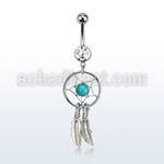 mcd544 steel belly banana w dangling dreamcatcher design