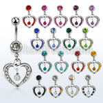 mcd571fr steel belly banana w resin covered crystal ball in heart
