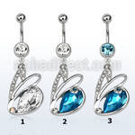 mcd586 steel belly banana w swan with crystals 