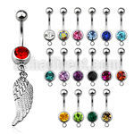 mcd593 316l steel belly banana with dangling bird wing