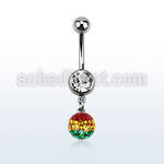 mcd626r 316l banana with jewel rasta ferido multi crystal ball