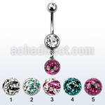 mcd626xc double jewel belly banana w a zebra multi crystal ball