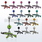 mcd631 316l steel belly banana with jewel ball crystal gun