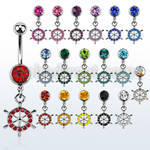 mcd633 316l steel belly banana with crystal ship wheel
