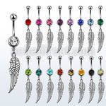 mcd653 316l steel belly banana w dangling plain bird wing