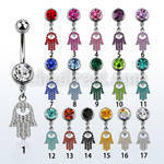mcd668s 316l steel belly banana a small hamsa design w crystal