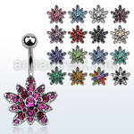 mcd692 belly banana w a multi crystal flower lower part