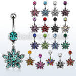 mcd692d steel belly banana w lower crystal studded flower 