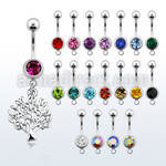 mcd697 belly banana w dangling tree of life design