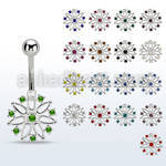 mcd700 steel belly banana, 14g w lower flower shape w crystals