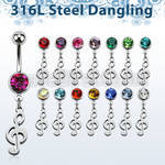 mcd709 steel belly banana with a dangling musical note 