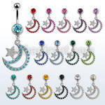 mcd723 steel belly banana w dangling crystal moon w star
