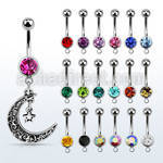 mcd730 steel belly banana w dangling vintage moon w star