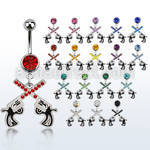 mcd750 steel belly banana w dangling crossed pistol w crystal