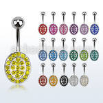 mcd752 steel belly banana w a lower part oval shape w crystals