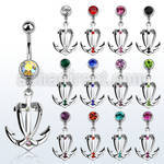 mcda2 316l steel belly banana with anchor w crystals
