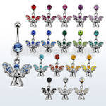 mcdang2 316l steel belly banana with jewel ball herald angel