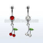 mcdch10 316l steel belly banana with small crystal cherry