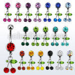 mcdch11 316l steel belly banana a dangling crystal cherry