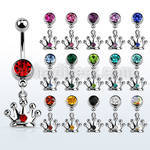 mcdcr2 steel belly banana w dangling crown w a single crystal