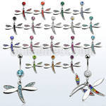 mcddgc 316l steel belly banana with crystal dragonfly