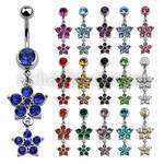 mcdfl17 steel belly banana w a double crystal flower w 5 petals