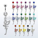 mcdfy 316l steel belly banana with jewel ball bowing fairy