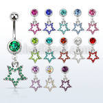 mcdsar5 316l steel belly banana with jewel ball crystal star