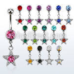 mcdsar 316l steel belly banana w a dangling crystal star