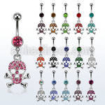 mcdsk5 steel belly banana w dangling crystal studded skull