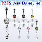 mcdvd17 steel belly banana w round cz silver musical note