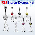 mcdvd20 steel belly banana w round cz stone silver melody sign