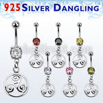 mcdvd23 steel belly banana w round cz stone silver triskele
