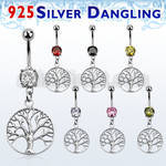 mcdvd4 belly banana w dangling silver tree of life symbol