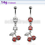 mcdz20 seel belly banana cz stone  dangling cherry