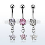 mcdz324 cz belly banana w a small dangling cz flower