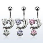 mcdz384 316l steel belly banana with cz dolphin star prong cz