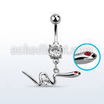 mcdz729 steel belly banana w dangling snake w crystal eyes